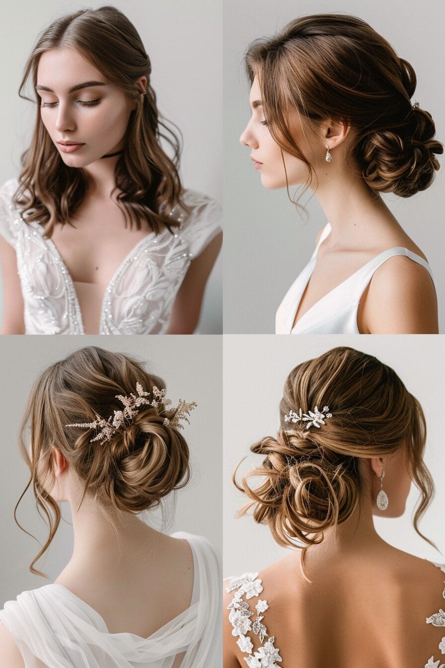 Weiche Wellen Brautfrisuren für ovale Gesichtsform, ausgewogen und elegant