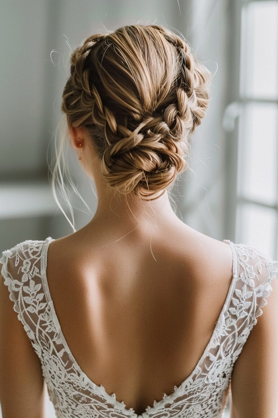 Pinned-up soft updo wedding hairstyle romantic but secure