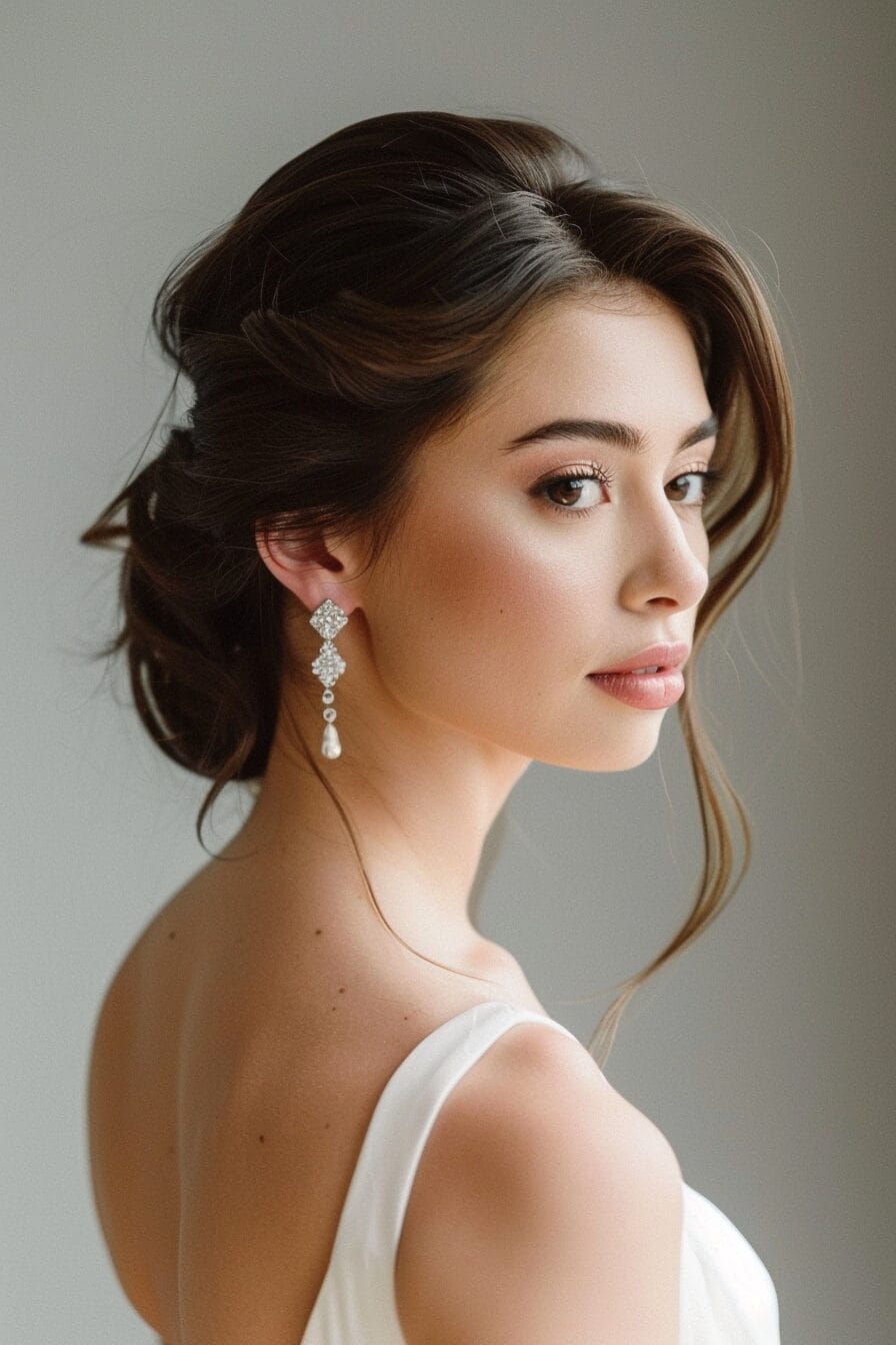 Straight hair with low bun