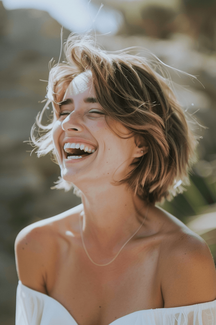 Messy short bridal hairstyle, chic and modern textured look