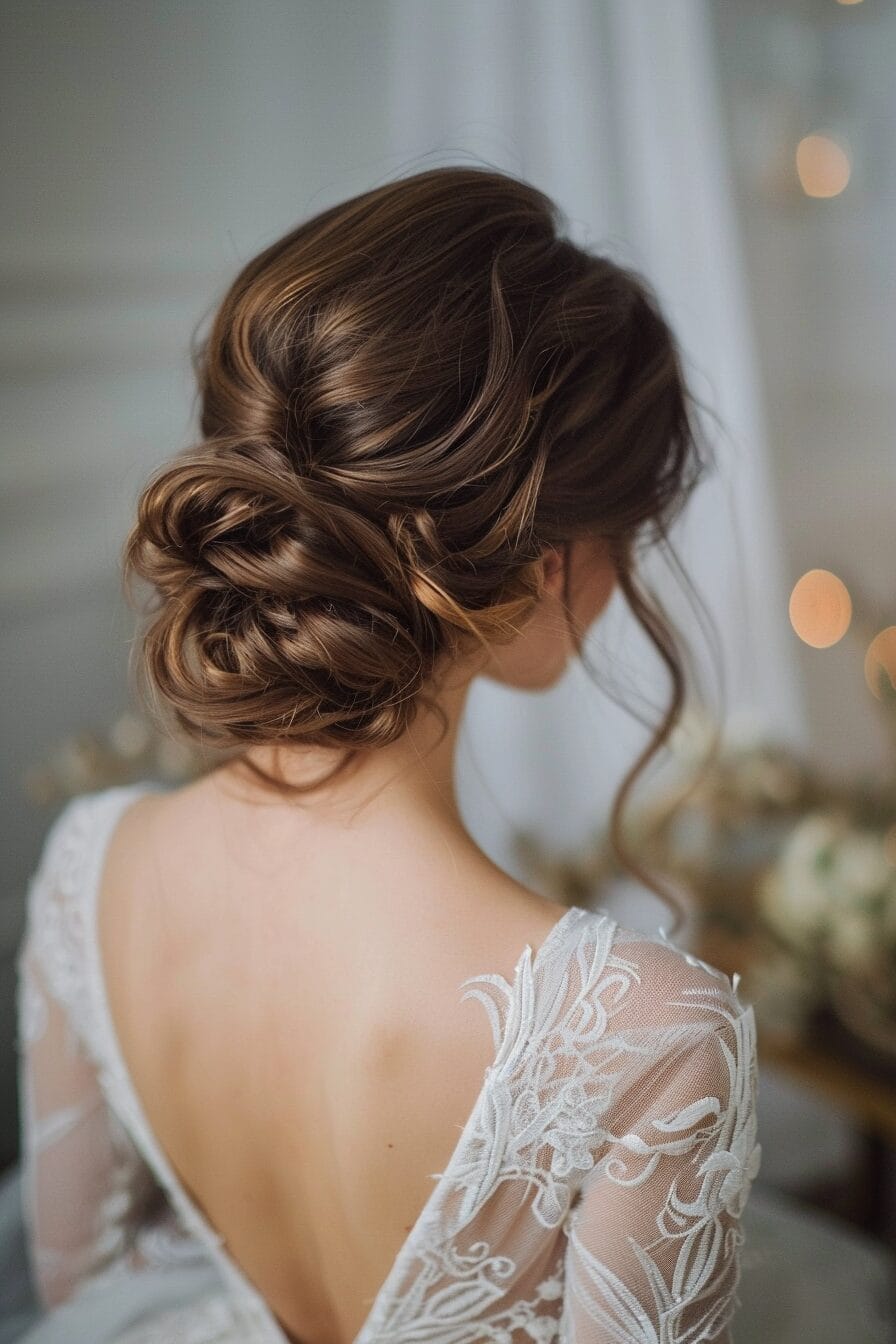 Structured bridal updo wedding hairstyle long-lasting and secure