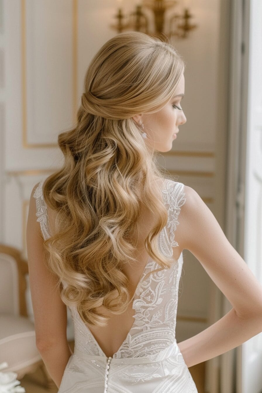 Hollywood waves wedding hairstyle glossy and glamorous
