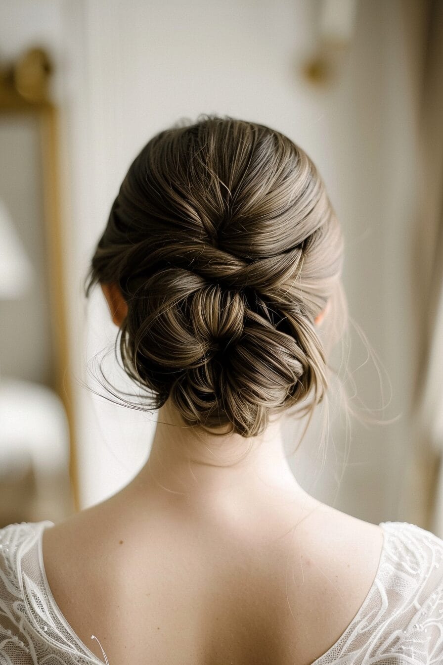 French twist bridal hairstyle with structured hold