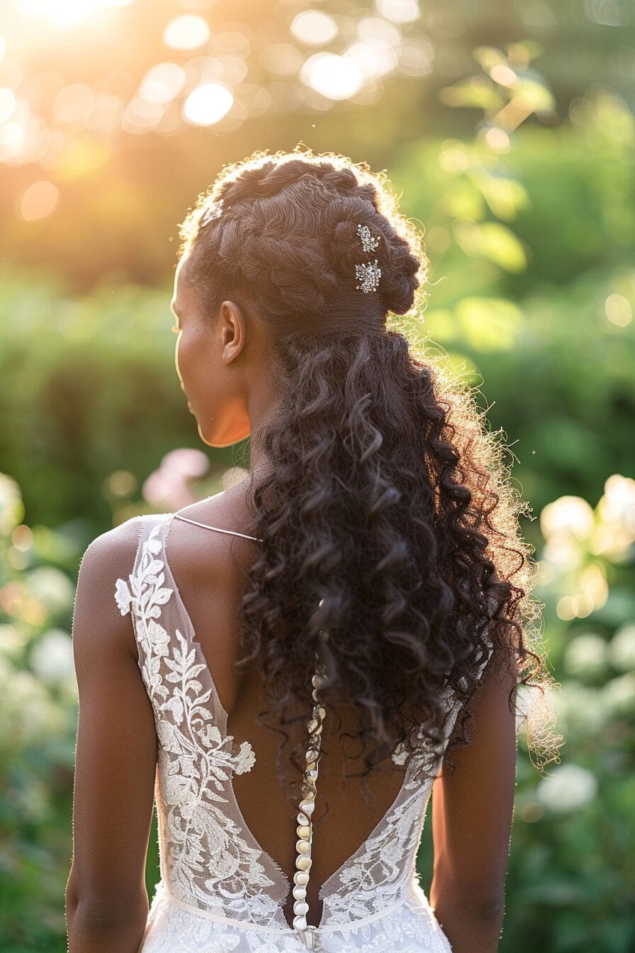 Loose waves with structure bridal hairstyle for durability