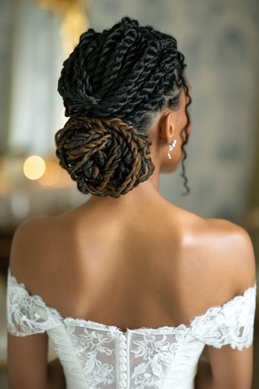 Voluminous afro bridal hairstyle bold and beautiful