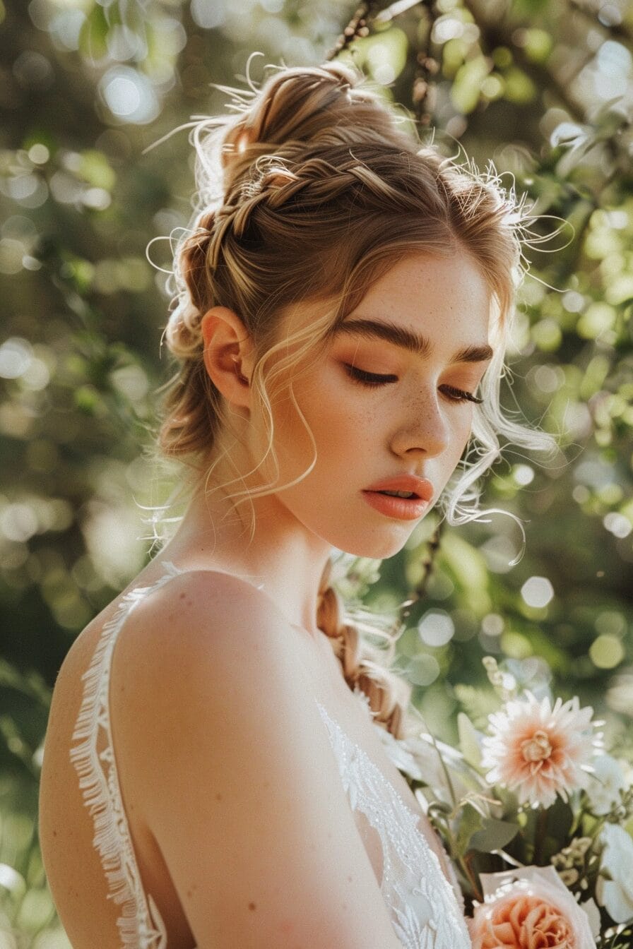 Soft bridal hairstyle for all face shapes, creating balance and harmony