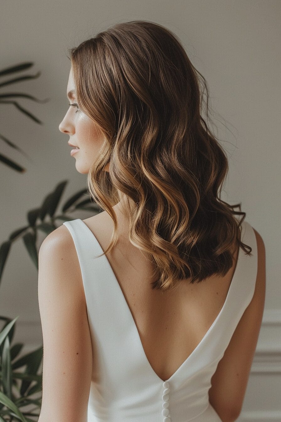 Pinned waves bridal hairstyle with hidden structure