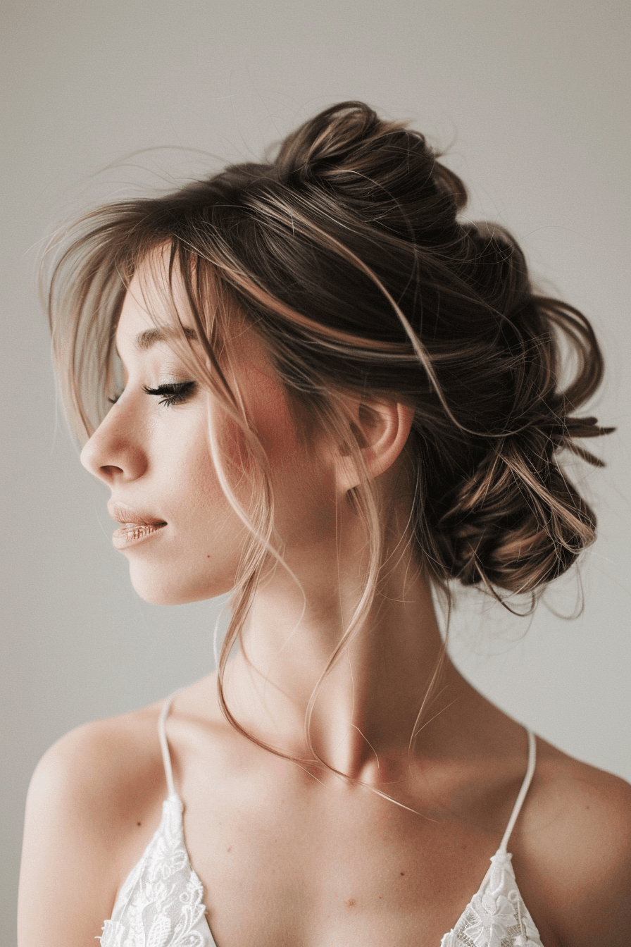 Soft wavy bridal hairstyle for thin fine hair, lightweight volume and texture