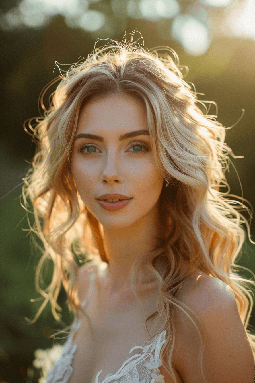 Bridal hairstyle for thick hair with full volume and defined structure, luxurious look