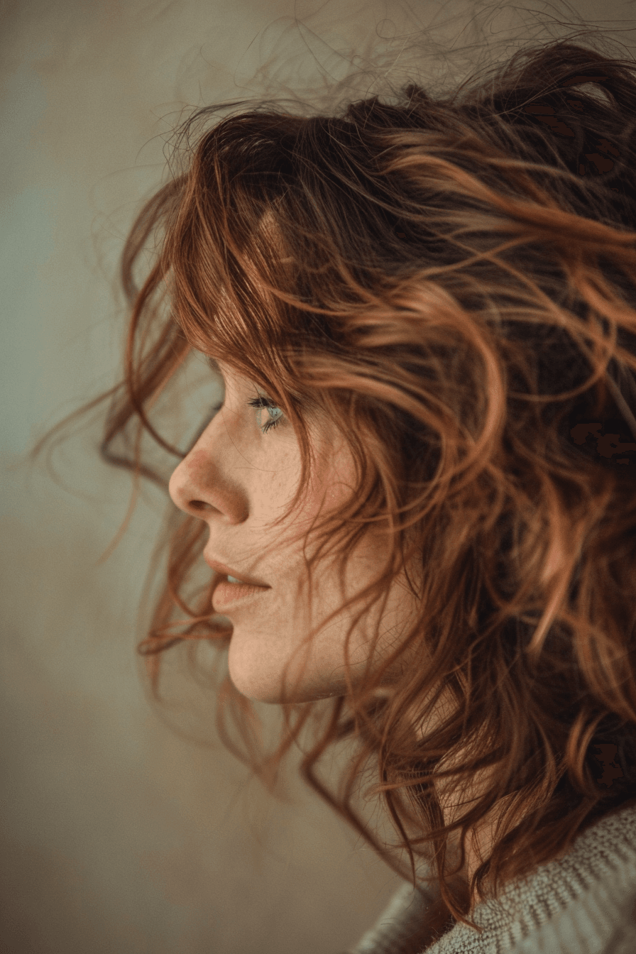 Bridal hairstyle for thick hair with natural volume and soft texture