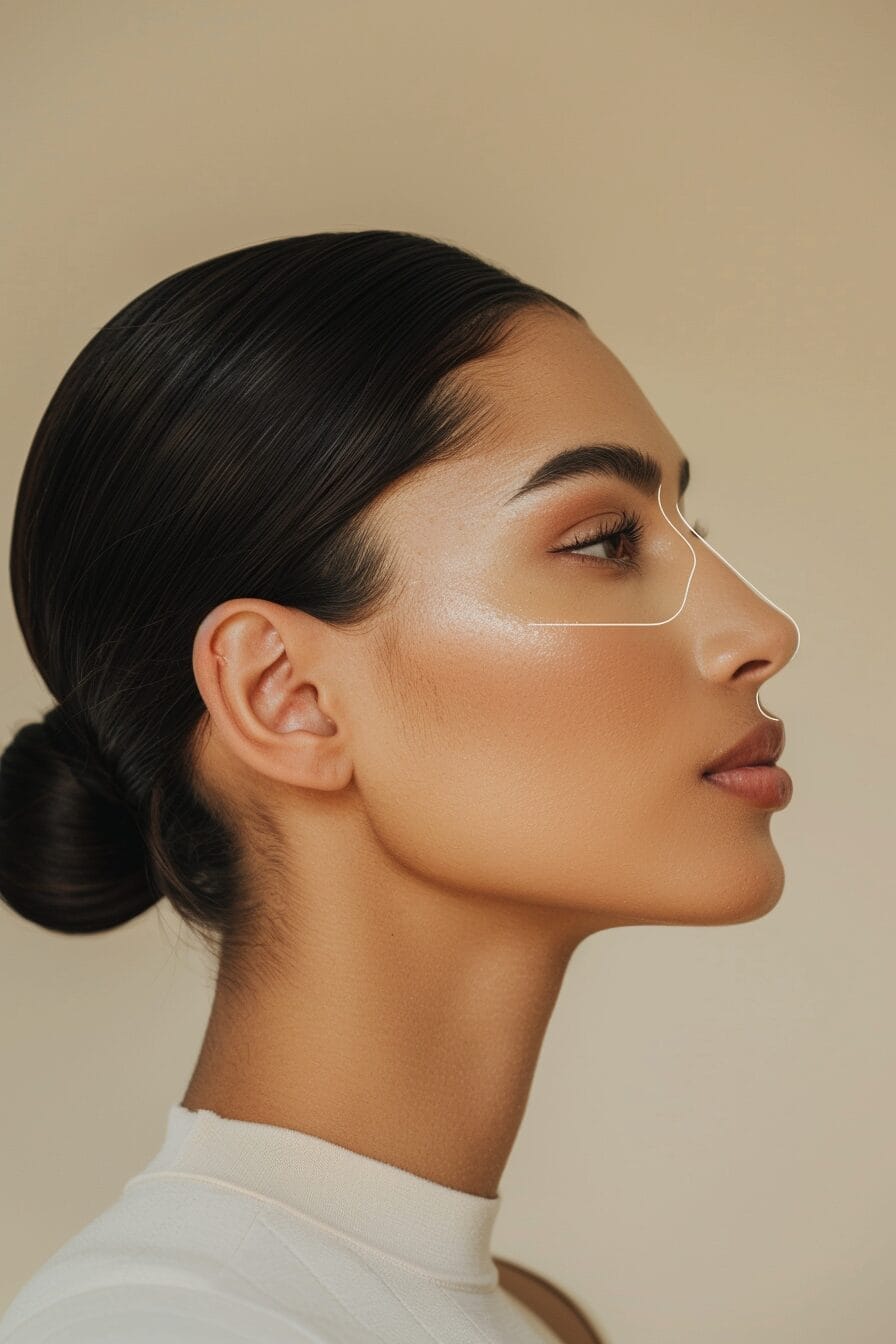 Glatter tiefer Dutt für Dreiecksform, sauber und elegant