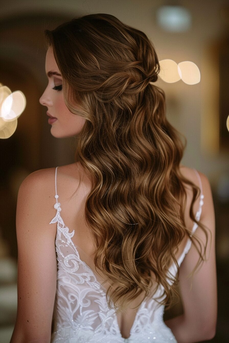 Volume waves wedding hairstyle with long-lasting hold